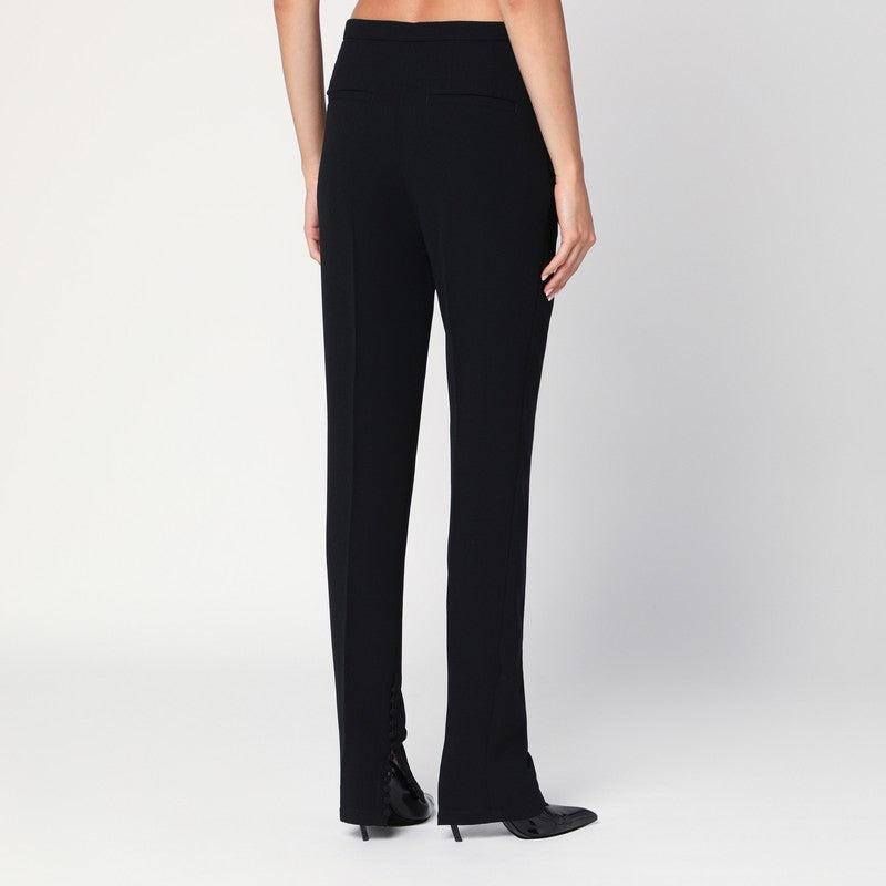 Dries Van Noten Black trousers with slits and buttons