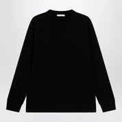 The Row Black cotton crew-neck sweater