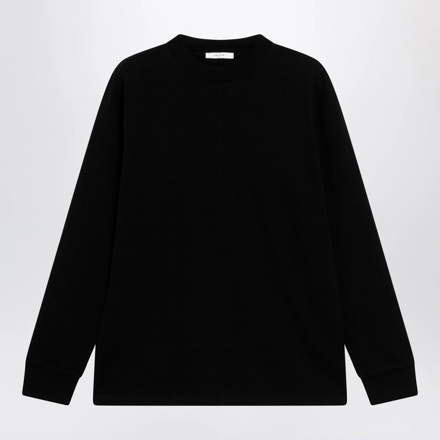 The Row Black cotton crew-neck sweater
