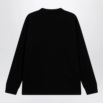 The Row Black cotton crew-neck sweater
