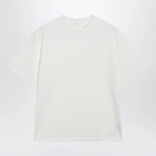 The Row Estavo oversized linen jersey T-shirt in white