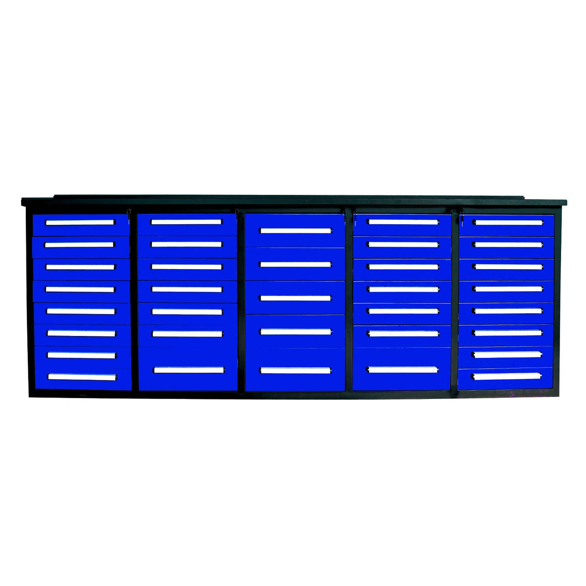 Chery Industrial 10ft Workbench Storage Cabinet with 35 Drawers - SUIWB1035BL01
