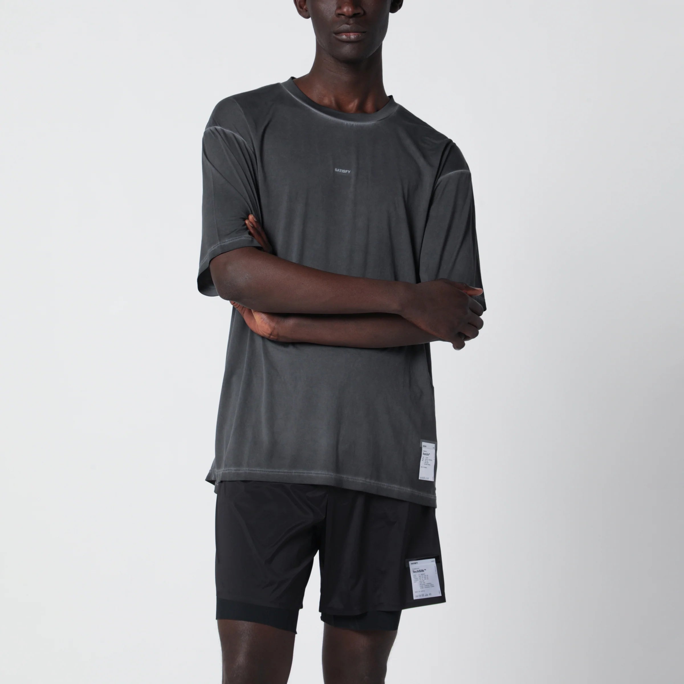 Satisfy T‑Shirt AuraLite Pigment Black