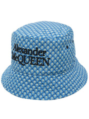 Alexander McQueen Hats Blue cotton bucket hat