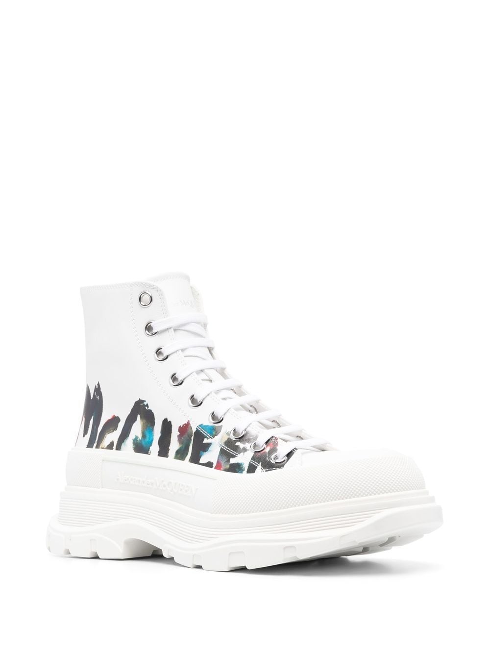 Alexander McQueen White Tread Slick Ankle Boots