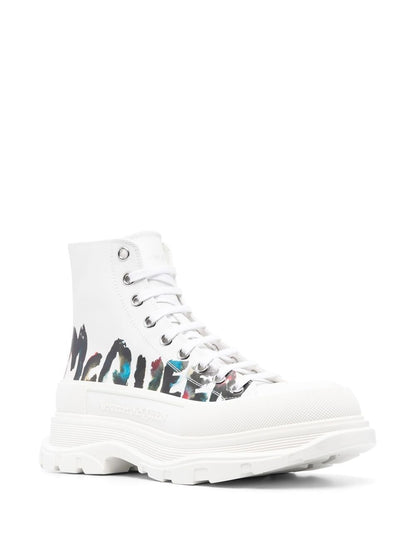 Alexander McQueen White Tread Slick Ankle Boots