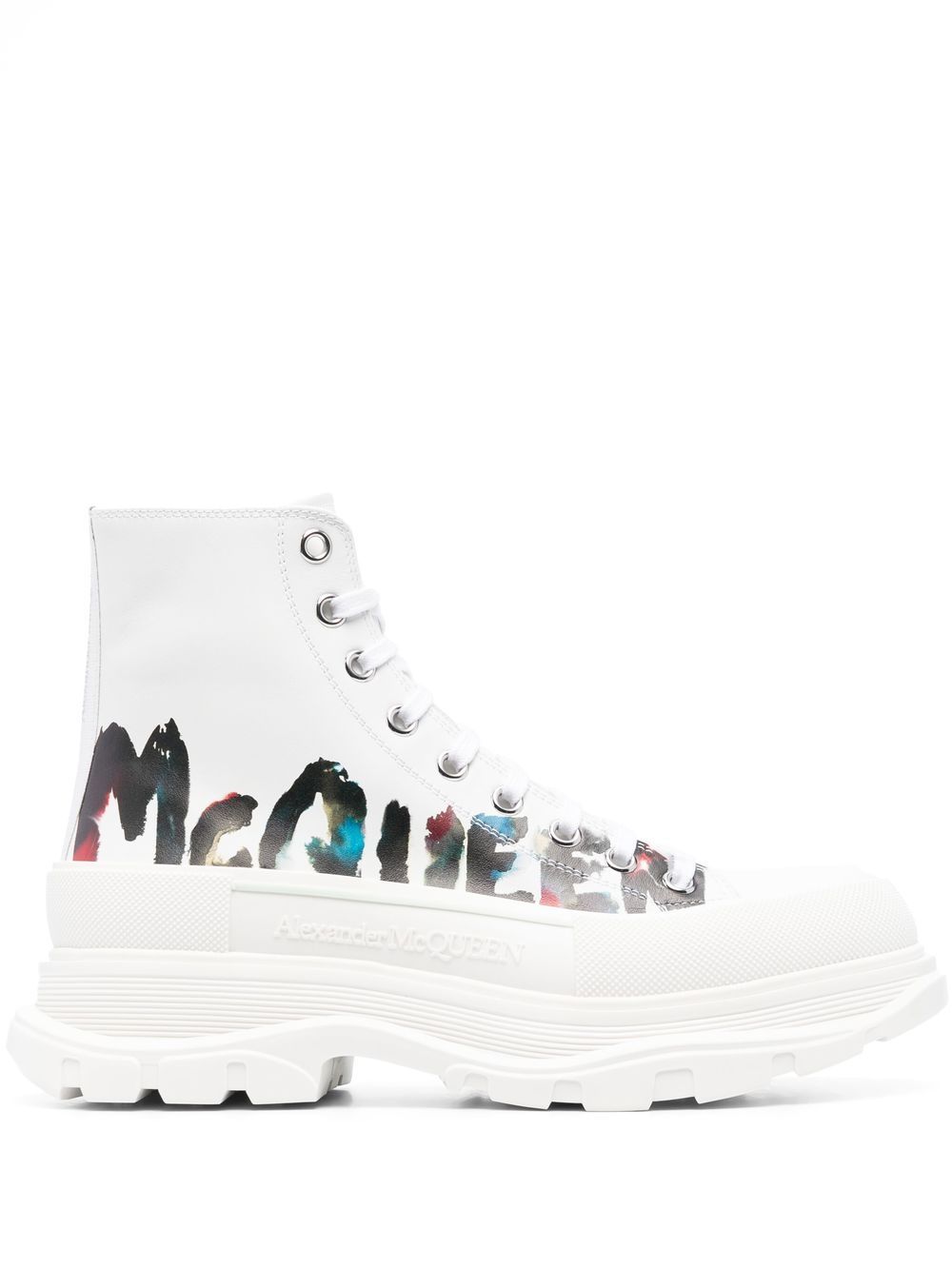 Alexander McQueen White Tread Slick Ankle Boots