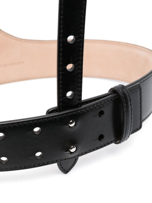 Black Leather Braces — Alexander McQueen