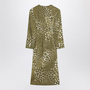 Dries Van Noten Dress with belt in khaki green print