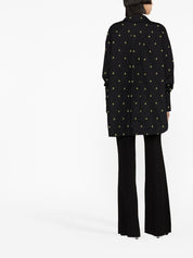 The Attico Shirts Black oversized logo-print shirt