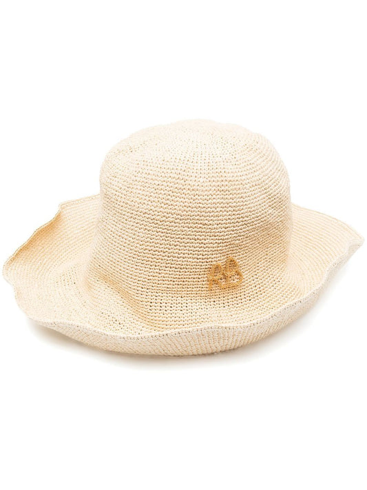 RUSLAN BAGINSKIY Beige Sun Hat — Woven Straw Elegance