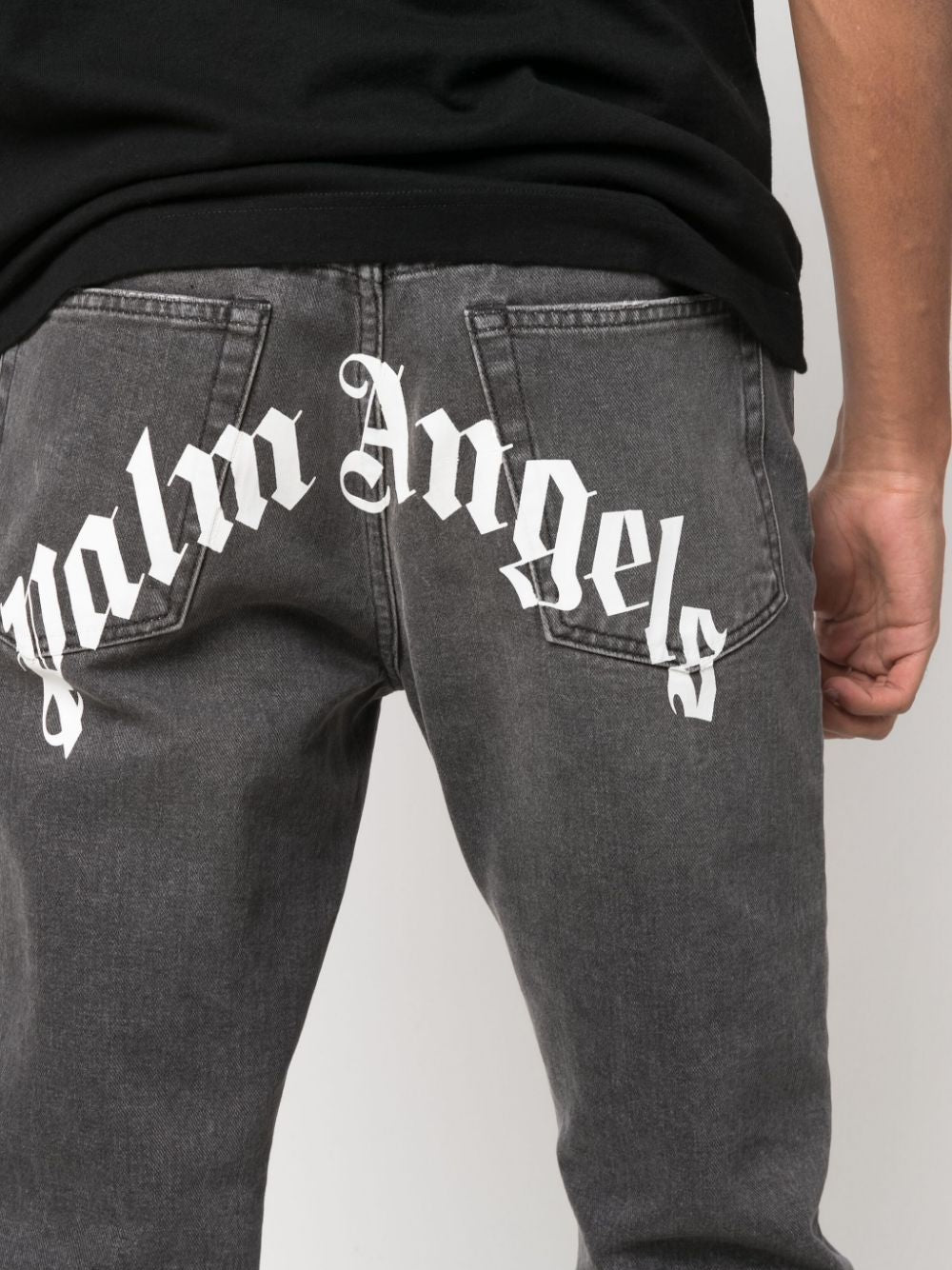 Palm Angels Jeans Black straight-leg cotton blend