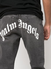 Palm Angels Jeans Black straight-leg cotton blend