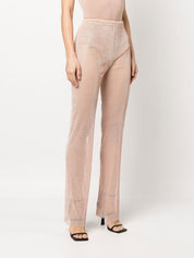 Powder Rhinestone Straight Trousers — Santa Brand