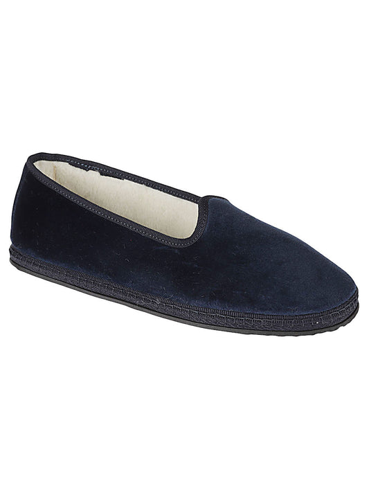 PIEDàTERRE VENEZIA Flat Shoes Blue — Velvet Alpaca Friulana