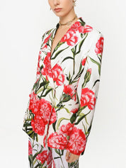 Dolce & Gabbana Jackets White floral-print silk blazer