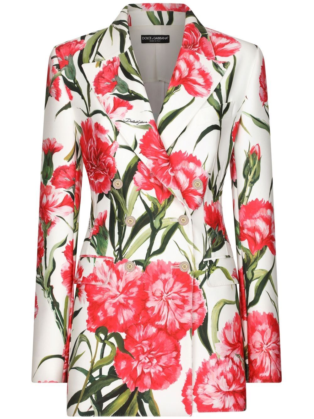Dolce & Gabbana Jackets White floral-print silk blazer