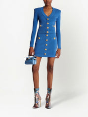 Jupes Balmain Mini crayon en tricot bleu