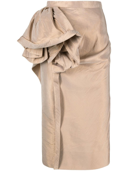 Maison Margiela Jupes Jupe midi beige à détails floraux