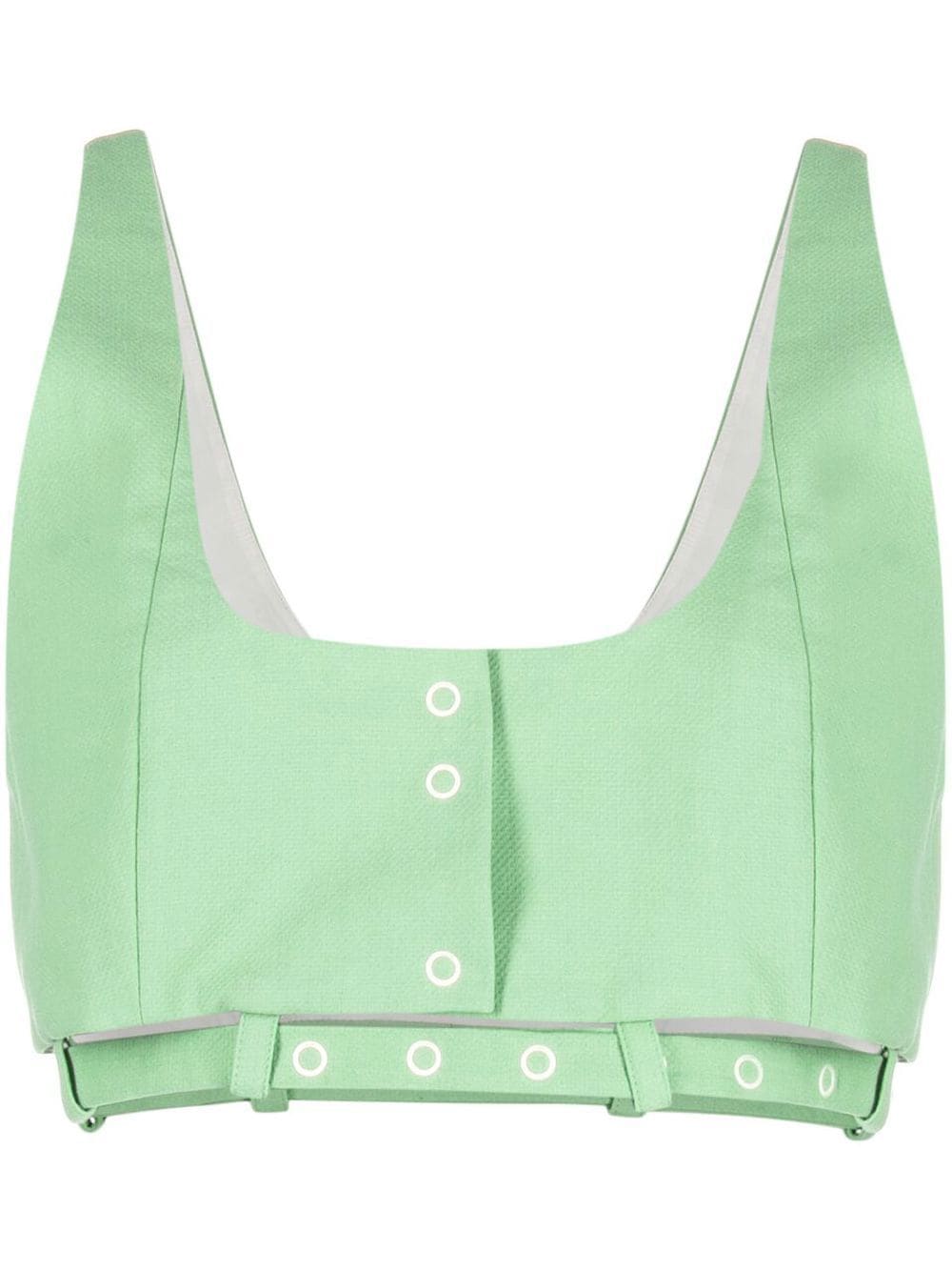 Ganni Top in light green organic cotton