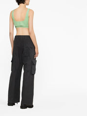 Ganni Top in light green organic cotton