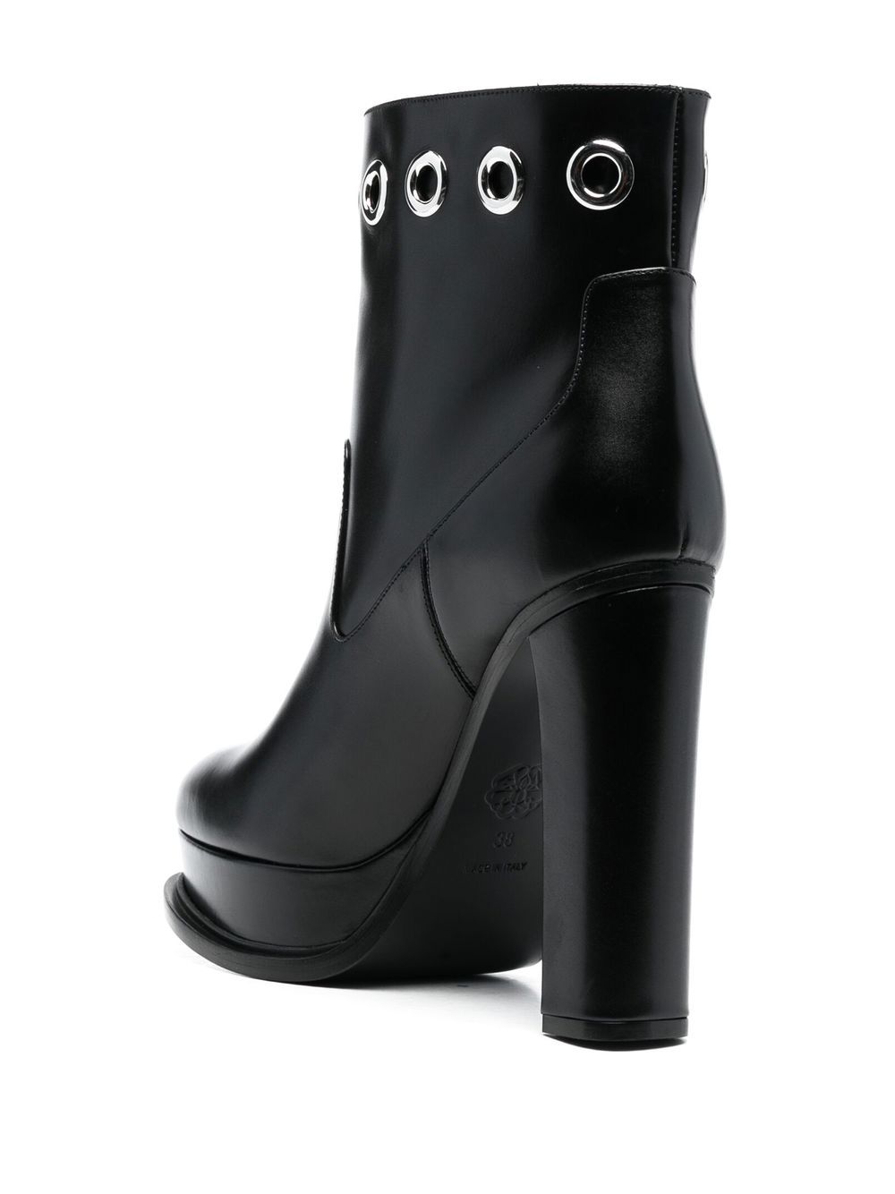 Alexander McQueen heeles boots — Black calf leather platform boots