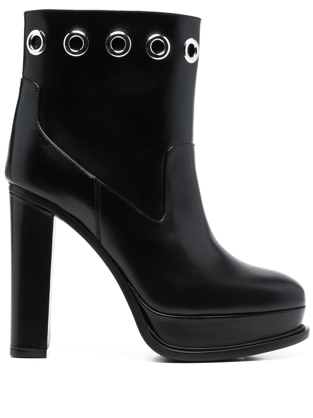 Alexander McQueen heeles boots — Black calf leather platform boots