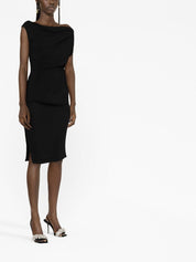 Alexandre Vauthier Dresses Black one-shoulder draped midi
