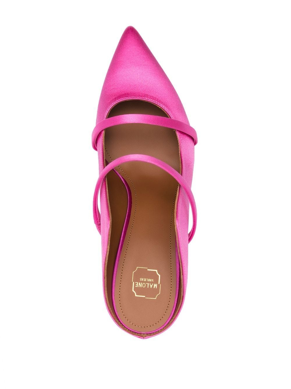 Malone Souliers With Heel Pink satin mules