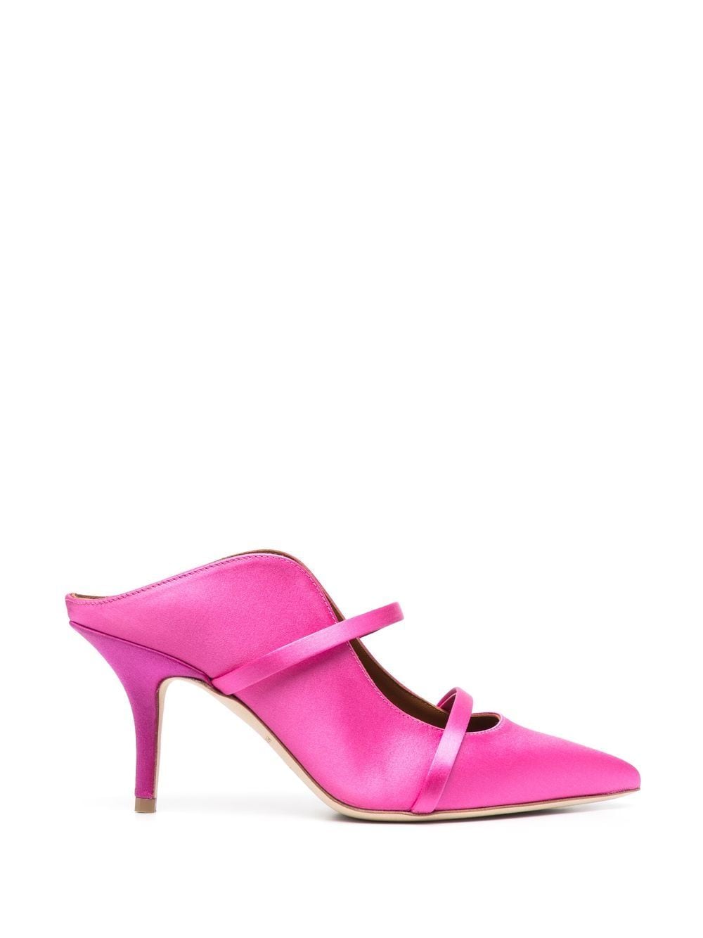 Malone Souliers With Heel Pink satin mules