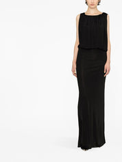 Saint Laurent Dresses Black sleeveless draped gown