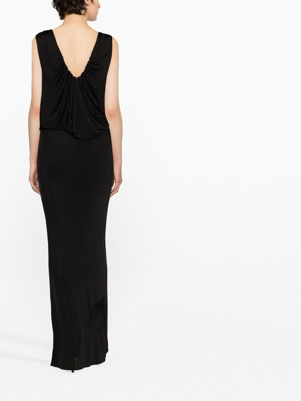 Saint Laurent Dresses Black sleeveless draped gown