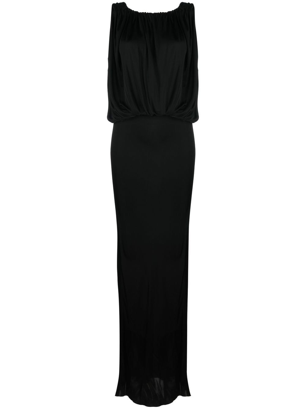Saint Laurent Dresses Black sleeveless draped gown