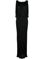 Saint Laurent Dresses Black sleeveless draped gown
