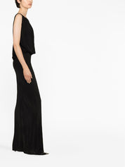 Saint Laurent Dresses Black sleeveless draped gown