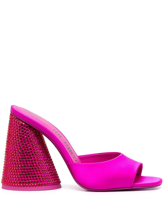 Fuchsia Attico Sandals — Crystal-Embellished 105mm Heels