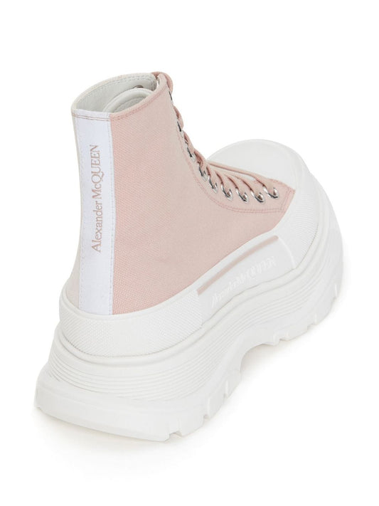 Alexander McQueen Pink Tread Slick Platform Boots