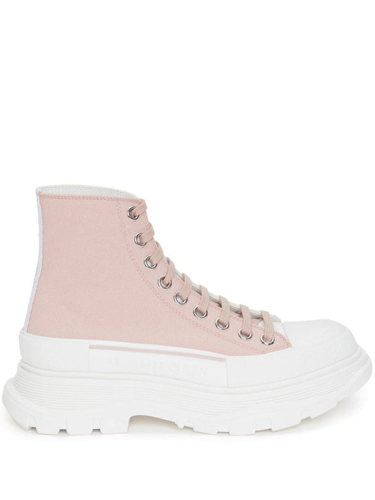 Alexander McQueen Pink Tread Slick Platform Boots
