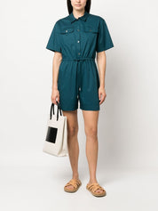 Paul Smith Dresses Blue short-sleeve playsuit in stretch-cotton
