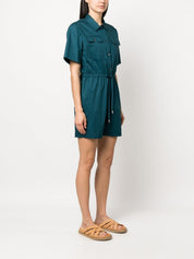 Paul Smith Dresses Blue short-sleeve playsuit in stretch-cotton