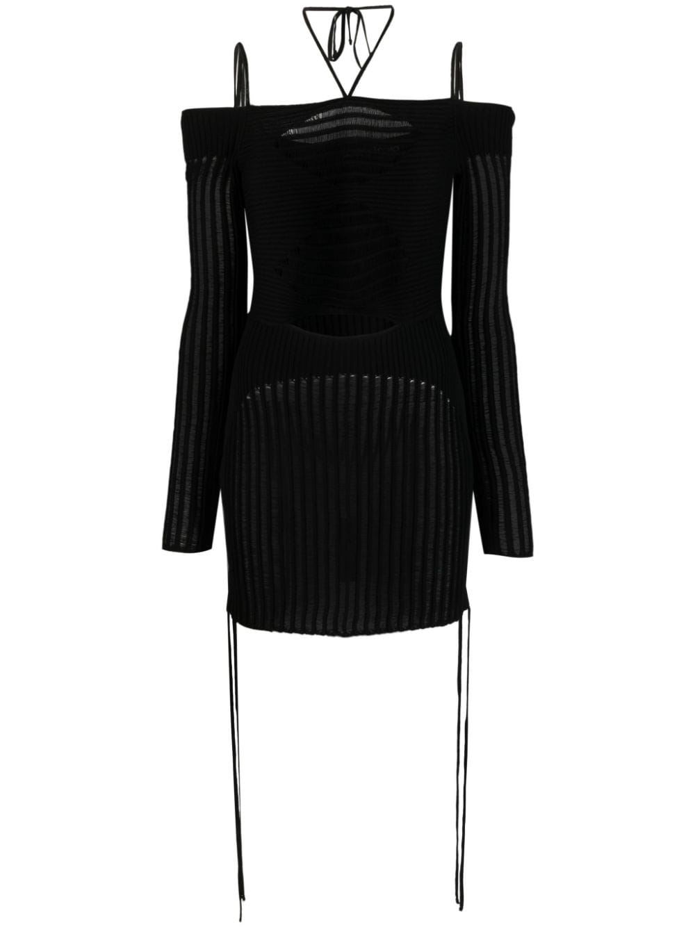 ANDREĀDAMO Andrea Adamo Dresses Black ribbed-knit mini dress