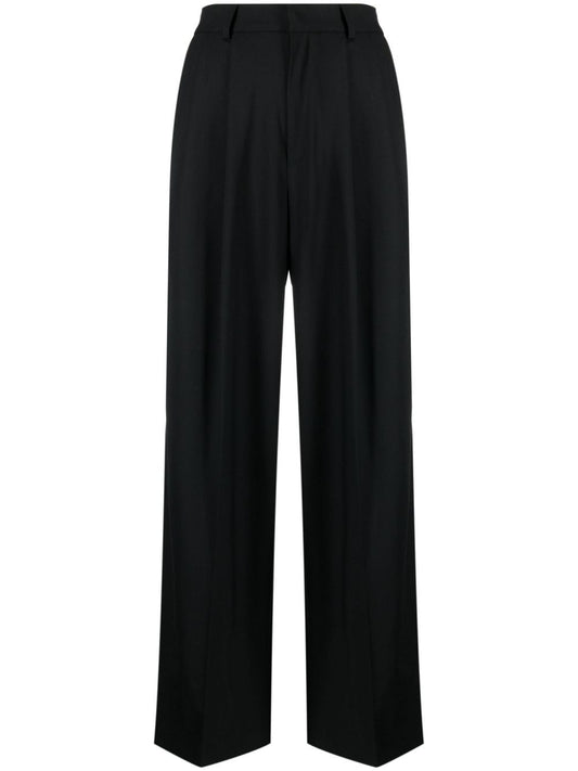AZ Factory With Lutz Huelle Trousers Black — Sculptural Wide‑Leg Tailoring