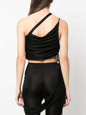 ANDREĀDAMO Andrea Adamo Top negro de corte corto