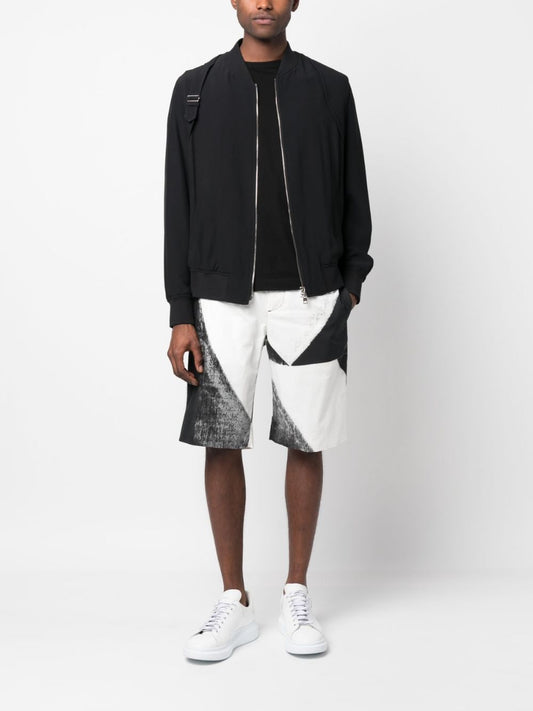 Alexander McQueen Black Cotton Bermuda Shorts
