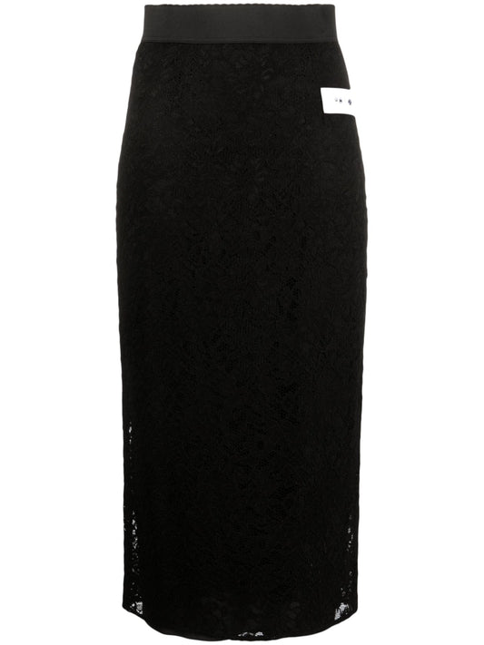 Black High‑Waisted Silk Pencil Skirt — Dolce & Gabbana