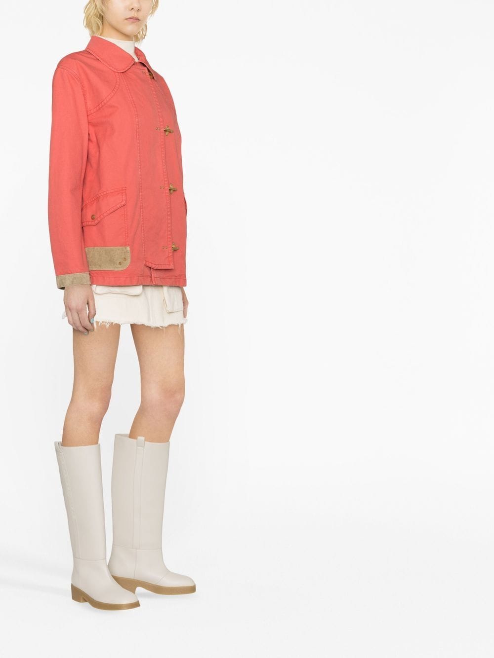 Fay coral pink jacket — 4‑Ganci tailored coat