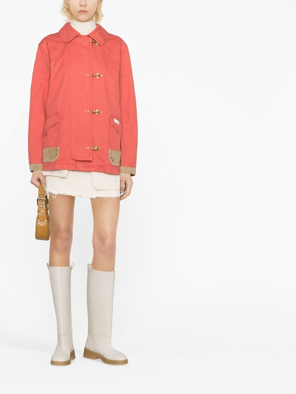Fay coral pink jacket — 4‑Ganci tailored coat