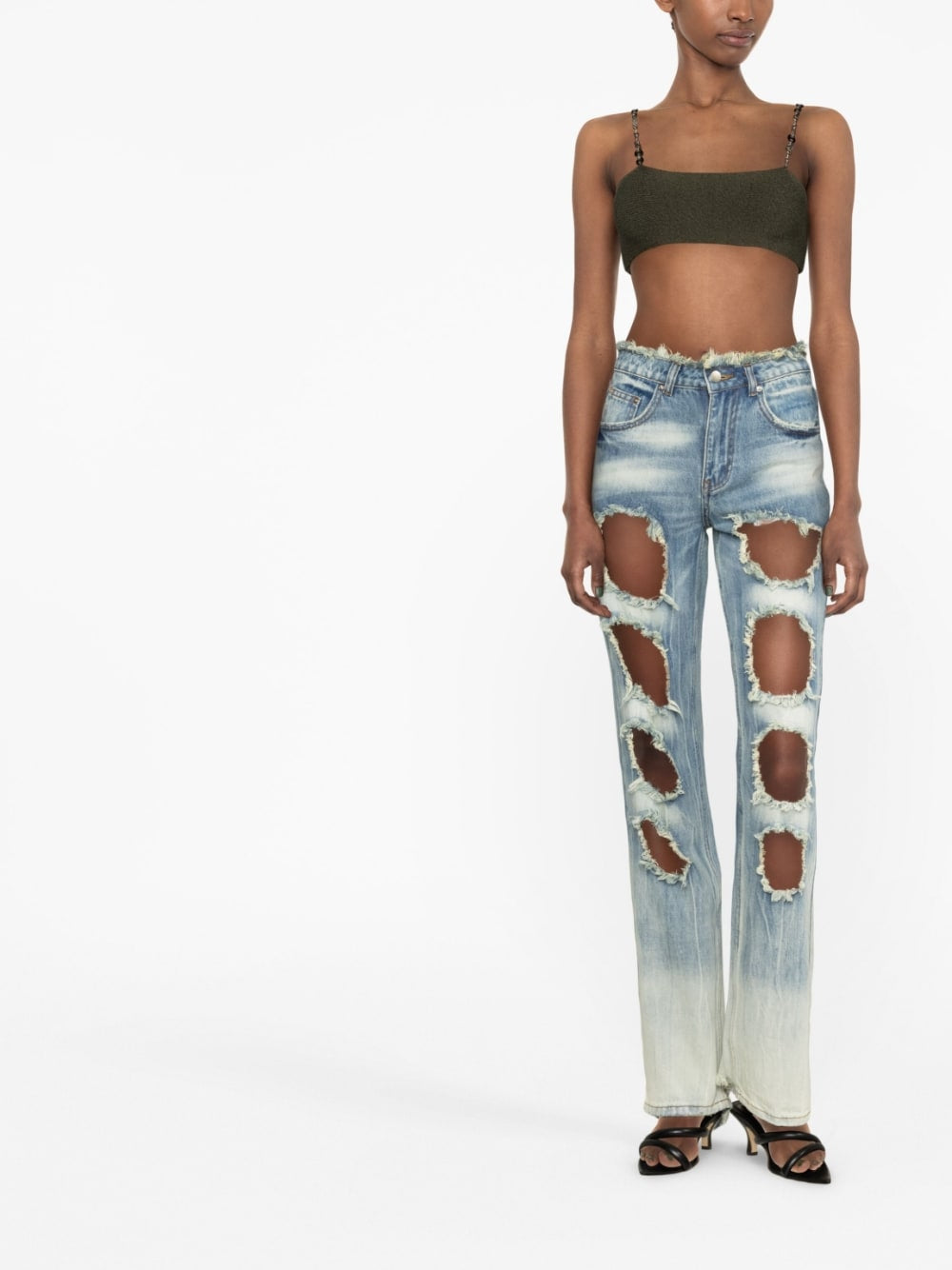 Rui RUI Jeans Blue distressed straight-leg