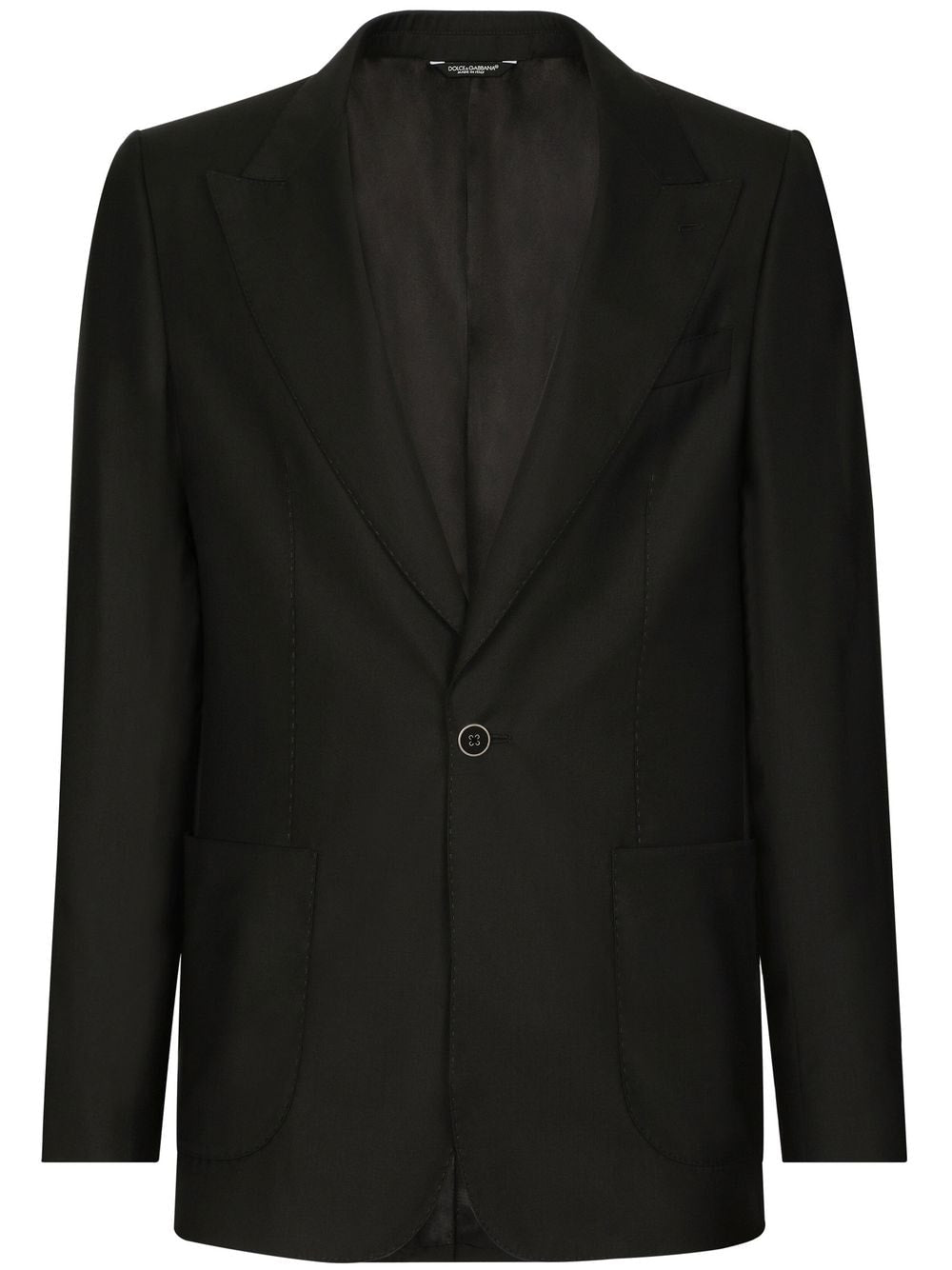 Chaquetas Dolce &amp; Gabbana Blazer negro de lana y seda entallado