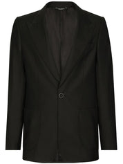 Chaquetas Dolce &amp; Gabbana Blazer negro de lana y seda entallado